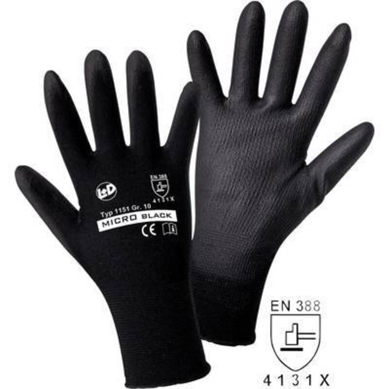 Gants de protection Worky 1151 100% en nylon avec revêtement pu en 388 taille 9 (l)