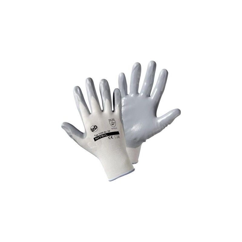 Ldworky - gants de protection worky 1155 100% en nylon avec revêtement en caoutchouc nitrile en 388 risques mecaniques 4131 taille