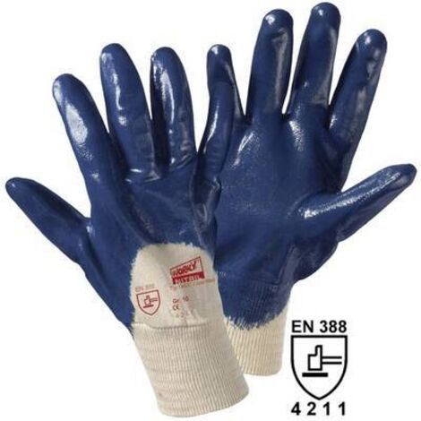 GANTS DE PROTECTION WORKY 1450C COTON AVEC REVÊTEMENT EN CAOUTCHOUC NITRILE EN 388