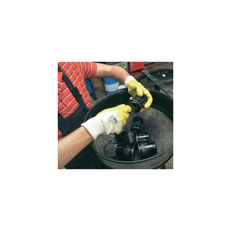 Gants de protection worky 1496 coton avec revêtement caoutchouc nitrile en 388 risques mecaniques 4111 taille 8 (m)