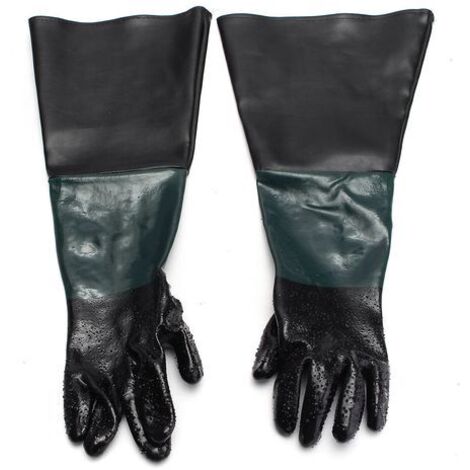 gants de sablage en caoutchouc cabinet de sablage dynamitage 60CM gants de sablage en caoutchouc