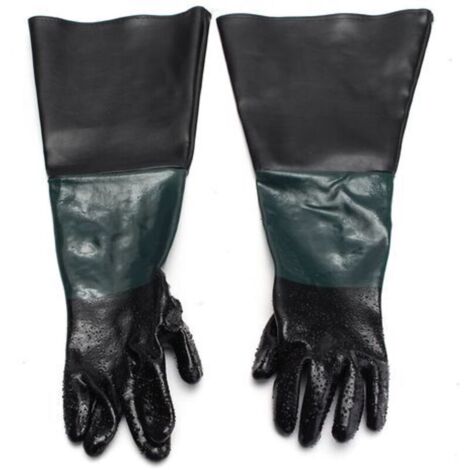 gants de sablage en caoutchouc cabinet de sablage dynamitage 60CM gants de sablage en caoutchouc