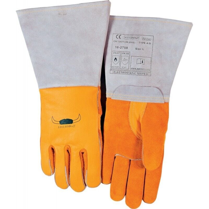 Weldas - Gants de soudure jaune Taille l 1paires