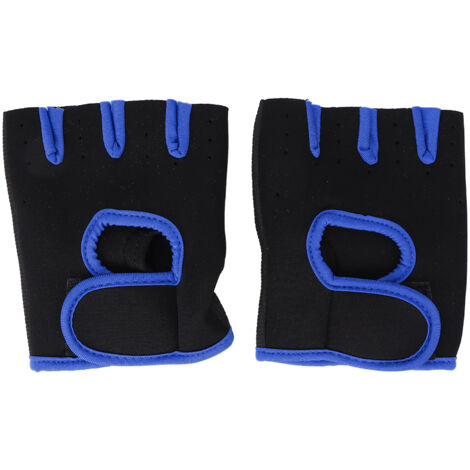 Gants de sport sans doigts avec protection réglable pour poignet - idéaux musculation, skate, fitness - Bleu royal