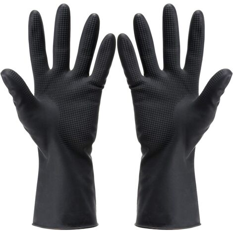 Gants De Teinture Pour Les Cheveux Noir Réutilisable Salon Couleur Des Cheveux Gants En Latex Grands Gants En Caoutchouc Épais pour Le Nettoyage Cuisson Vaisselle 5 Paire