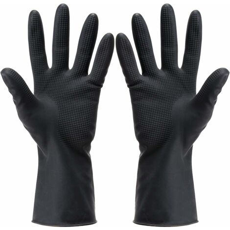 Gants De Teinture Pour Les Cheveux Noir Réutilisable Salon Couleur Des Cheveux Gants En Latex Grands Gants En Caoutchouc Épais pour Le Nettoyage Cuisson Vaisselle 5 Paire
