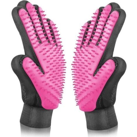 Gants de Toilettage - ANIMAUX HEUREUX - 261 Pointes - Confortables - Polyvalents - Taille Unique