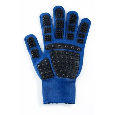 Gants de toilettage pour animaux de compagnie, brosse démêlante pour chats, peigne pour chiens, Massage propre, brosse douce bleu