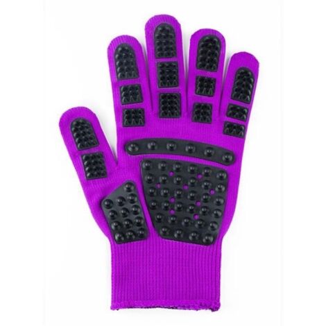 Gants de toilettage pour animaux de compagnie, brosse démêlante pour chats, peigne pour chiens, Massage propre, brosse douce Violet