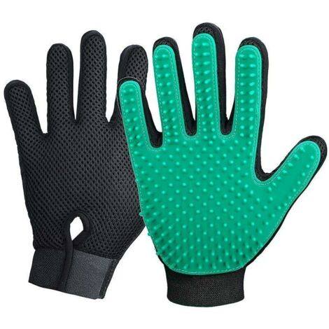 Gants de toilettage pour animaux de compagnie - Gants de brosse à poussière fraîche - Gants d'épilation efficaces pour animaux de compagnie - Conception améliorée à cinq doigts - Convient aux c