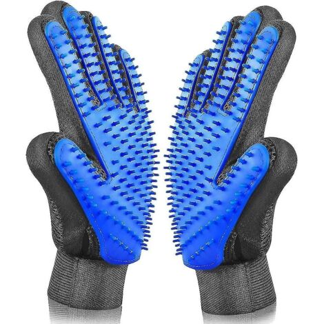 Gants de toilettage pour chiens, chevaux, lapins, massage, douche, brosse de bain anti-puces en caoutchouc ---
