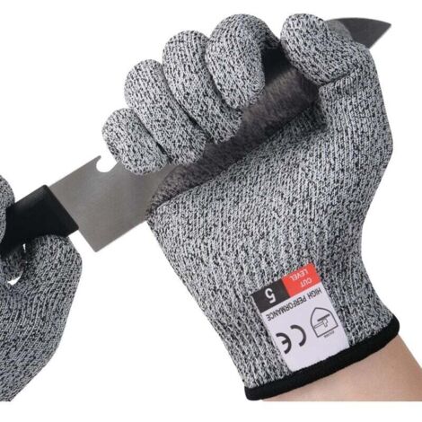 Gants de Travail Anti Coupures Niveau 5 EN388 pour Cuisine Jardinage Bricolage Taille S