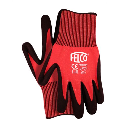 Gants de travail constitués d’un tricot en fibre HPPE jauge 13 et enduit de nitrile Felco