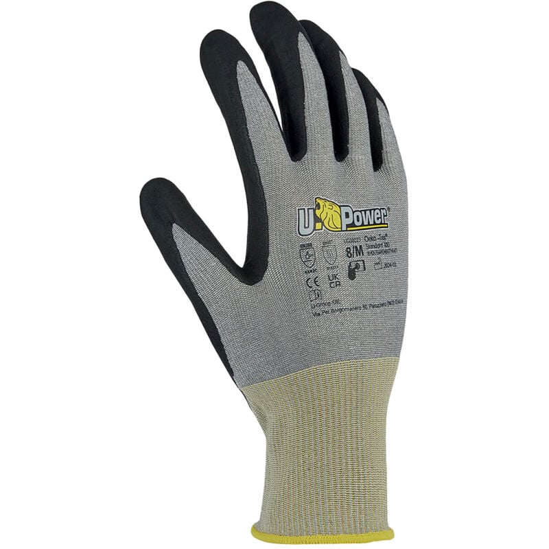 Gants de travail de sécurité U-power Rumba en nylon nitrile gris 11/XXL