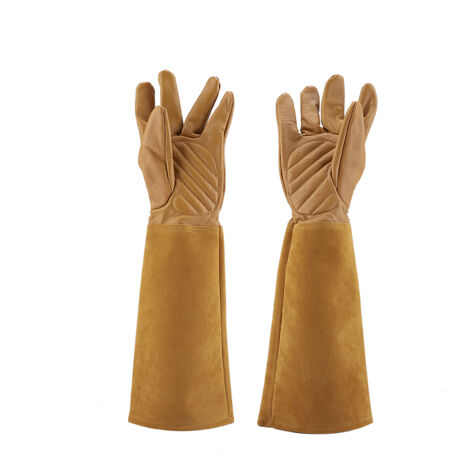 Gants de travail en cuir anti-crevaison résistants à l'usure pour la taille des roses (marron M)
