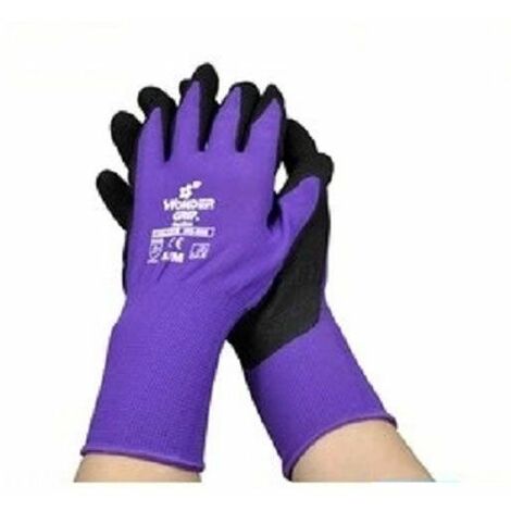 Gants de Travail, Gants de Jardin, Gants Résistants À l'usure avec pour protéger Le Jardinage et la pêche, Gants enduits pour Hommes et Femmes - 1 Paire (violet).