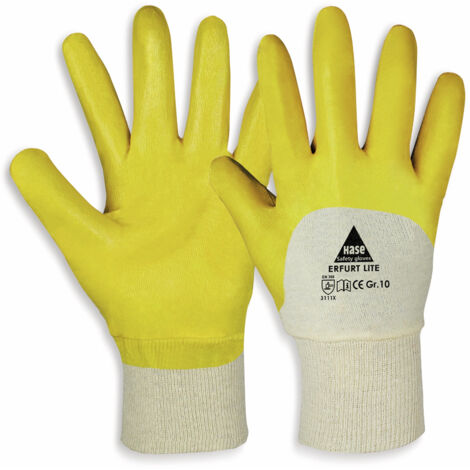Gants de travail HASE SAFETY GLOVES, nitrile, ERFURT LITE, EN388/EN420 Taille 10