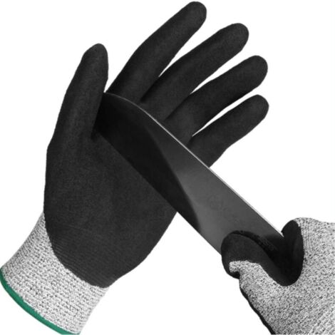Gants de travail professionnels résistants aux coupures pour hommes et femmes avec une prise ferme et des paumes imperméables — Embouts pour écran tactile et pouce renforcé — Idéal pour couper, tranch
