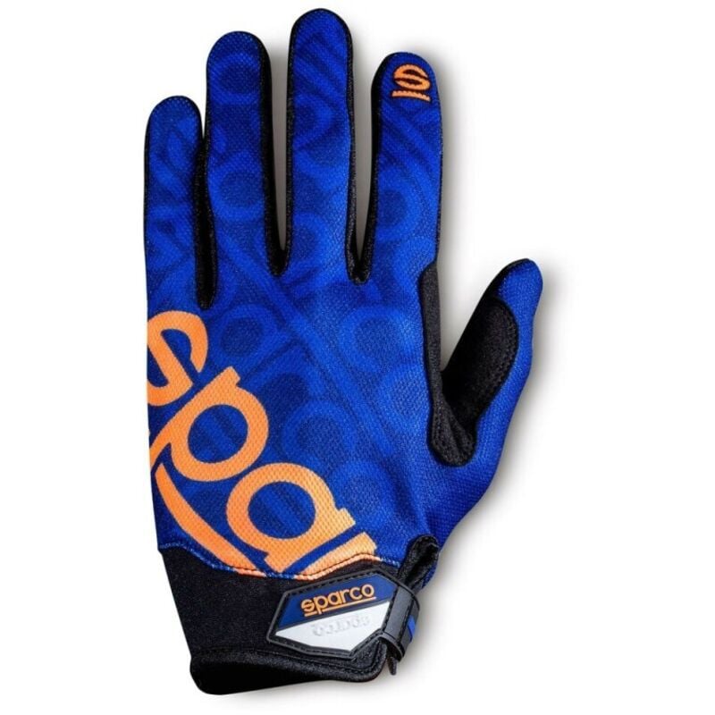 Gants de travail réglables Sparco 002093 renforcés au poignet entre index de police Bleu s