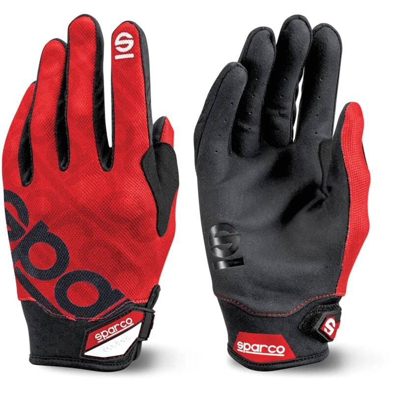 Gants de travail réglables Sparco 002093 renforcés au poignet entre index de police Rouge xl