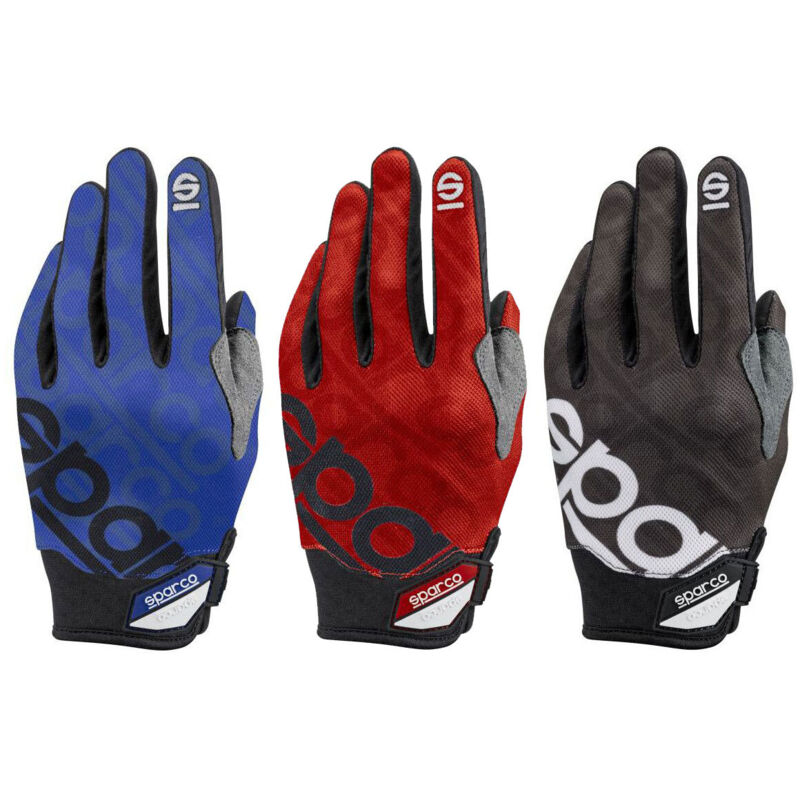 Gants de travail réglables Sparco 002093 renforcés au poignet entre index de police Noir m