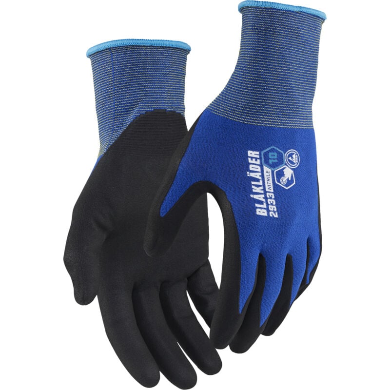 Lot de 12 paires - Gants de travail tactiles en nitrile trempé 2933 - Bleu roi 6