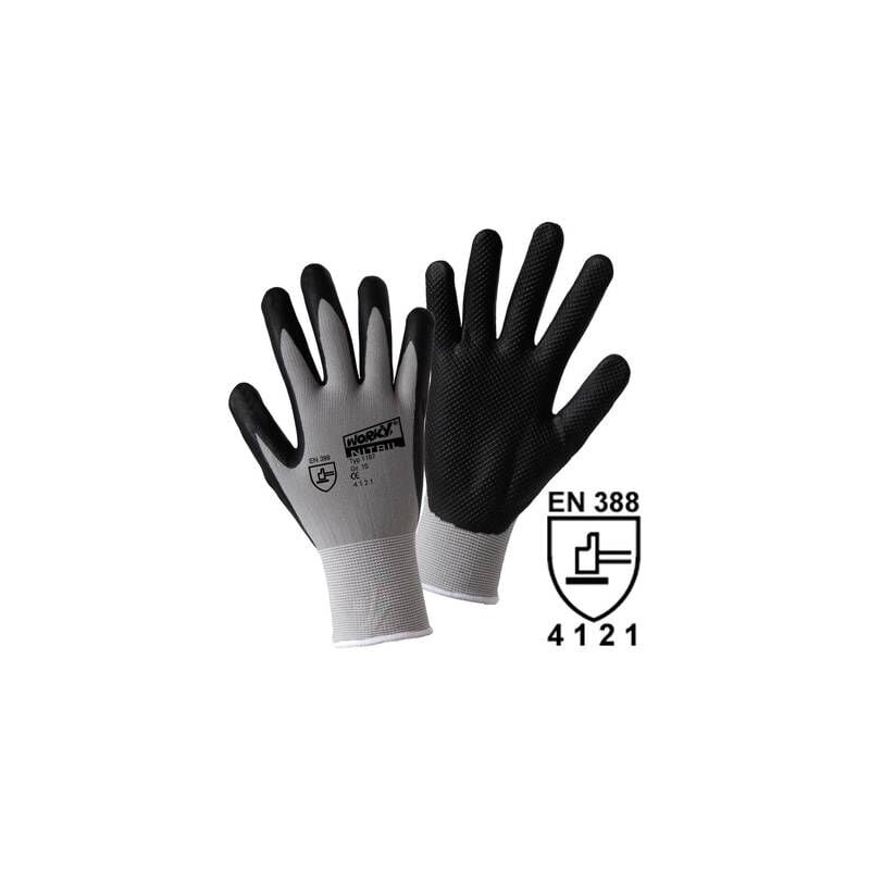 Gants de travail taille: 8, m l+d worky nitril grid 1167-8 1 paire(s)