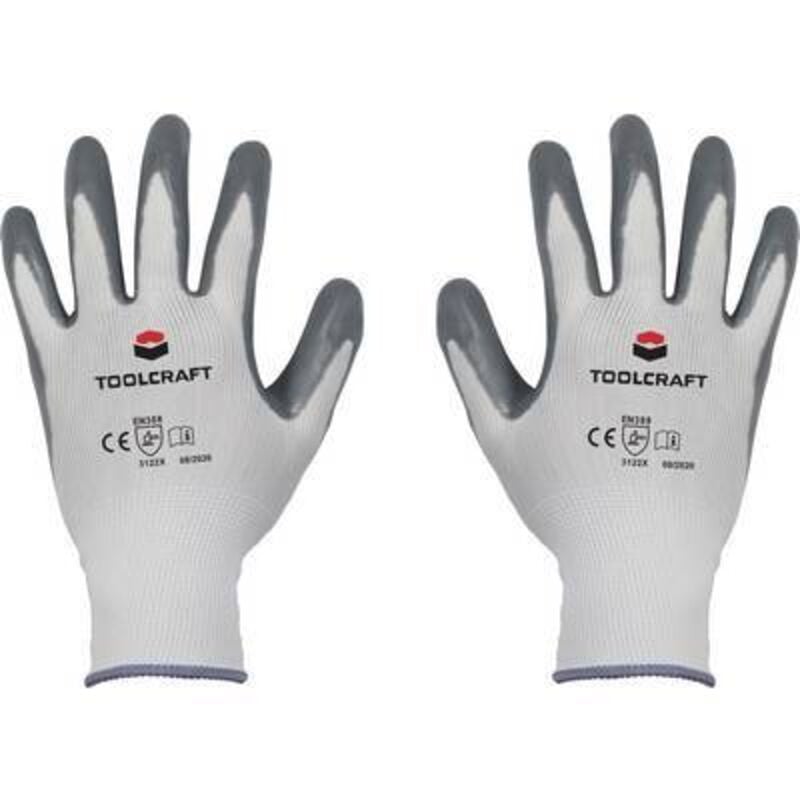Gants de travail taille: 9 Toolcraft TO-5621502 polyamide, nitrile en 388 cat ii 1 paire(s)