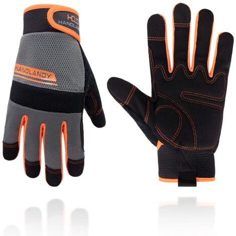 Gants de travail utilitaires pour hommes et femmes, gants de sécurité pour mécaniciens, compatibles avec les écrans tactiles, flexibles et respirants