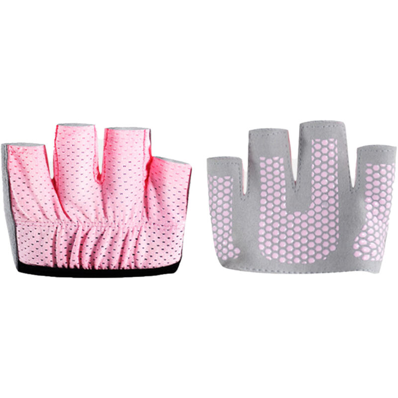 Gants de yoga femme antidérapants, mi-longs avec 4 doigts pour pilates et fitness