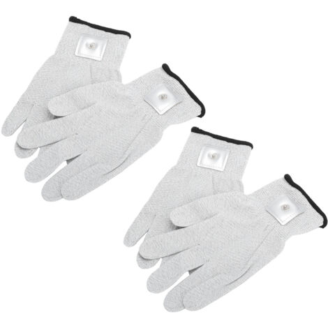 Gants d'électrothérapie pour appareil TENS - 2 paires de gants électrodes résistants pour massages