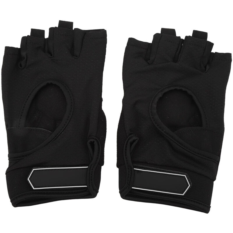 Gants d'entraînement femme mi-doigts anti-dérapants pour musculation, fitness et cyclisme - Noir Taille M (18-20cm)