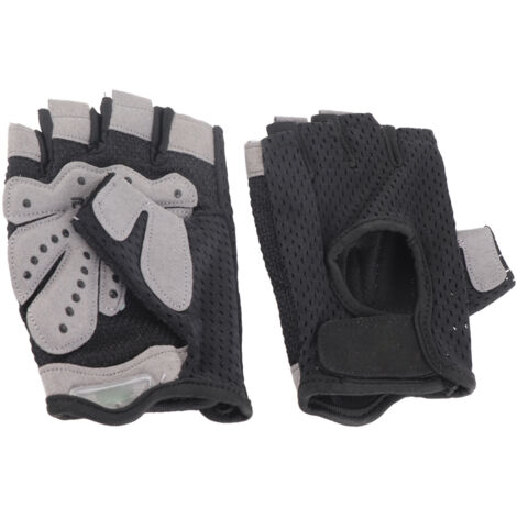 Gants d'entraînement mi-doigts unisexe pour musculation, cyclisme et fitness - Noir