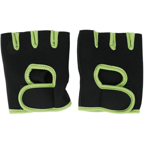 Gants d'entraînement sans doigts respirants avec support de poignet ajustable et antidérapants, taille XL vert