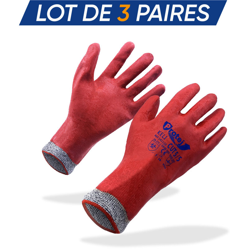 Keli - Lot 3 Gants Désamentiage T10