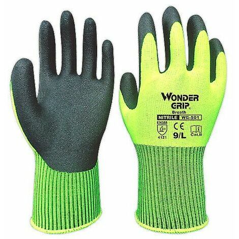 Gants en caoutchouc Jardinage Imperméables Résistants à l'usure Respirants Gants de sécurité au travail (Grand)
