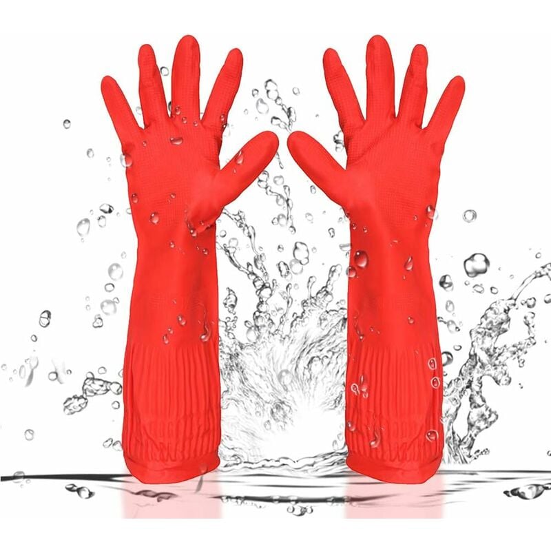 Gants en caoutchouc - Ménage Nettoyage Gants imprimé(Nettoyage ménager) Convient pour laver les légumes/laver la vaisselle/balayer/le