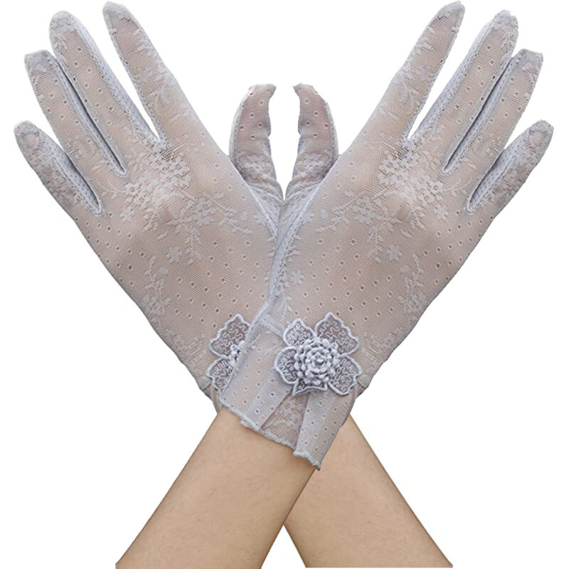 Gants en dentelle florale pour mariage, opéra et soirée Charleston, extensibles, taille adulte, gants fins tactiles pour femmes, compatibles avec les