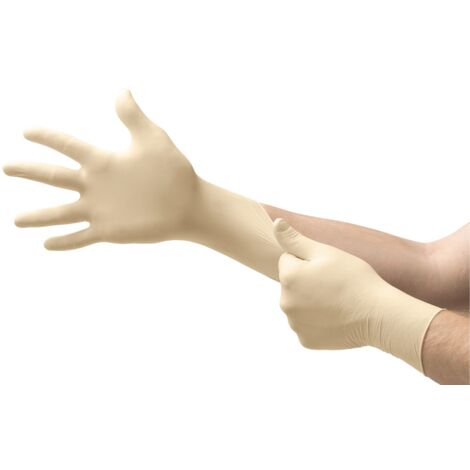 Gants en latex Ansell TouchNTuff taille 9, Industrie agroalimentaire, 100 Paires, Beige ( Prix pour Boîte de 100 )