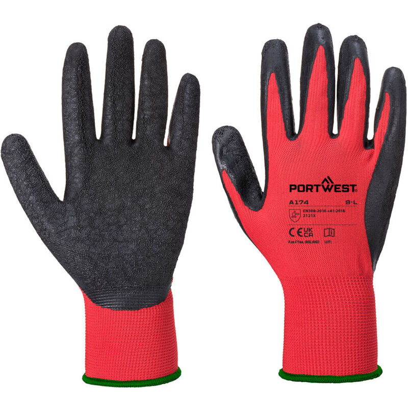 Latexhandschuhe Flex Grip Rot/Schwarz s - Größe 7