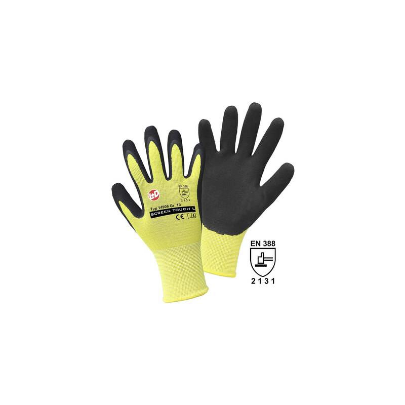 Gants en maille fine screen touch L+d Griffy 14906-7 nylon avec revêtement en latex taille 7