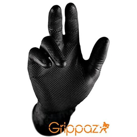 Gants en nitrile (Lot de 50) Taille XL sans latex gants de travail robuste et antidérapant - GRIPPAZ
