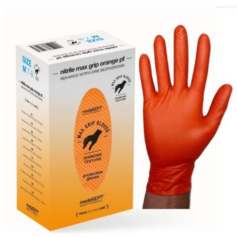 GANTS EN NITRILE RENFORCÉS MAX GRIP ORANGE TAILLE XL - REK GU NP XL
