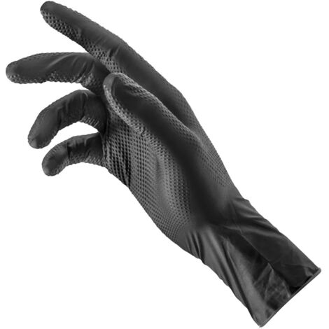 GANTS EN NITRILE RENFORCÉS MONKEY NOIR 50 PIÈCES XXL - REK GU B 628