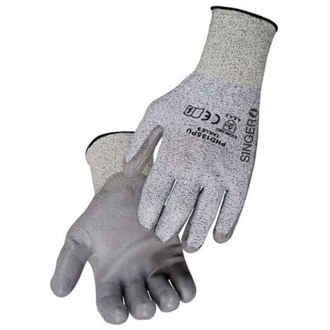 Gants fibre t10 gris enduit pu