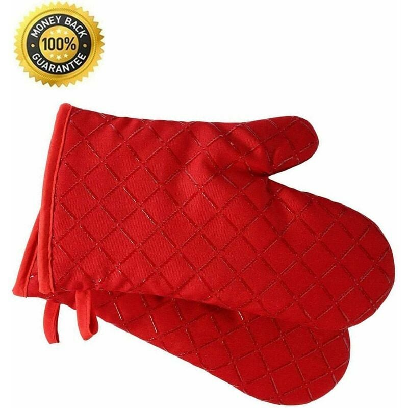 Gants Gants de cuisine antidérapants de qualité supérieure (lot de 2) jusqu'à 240 ° c - silicone Gants de gril extrêmement résistants à la chaleur