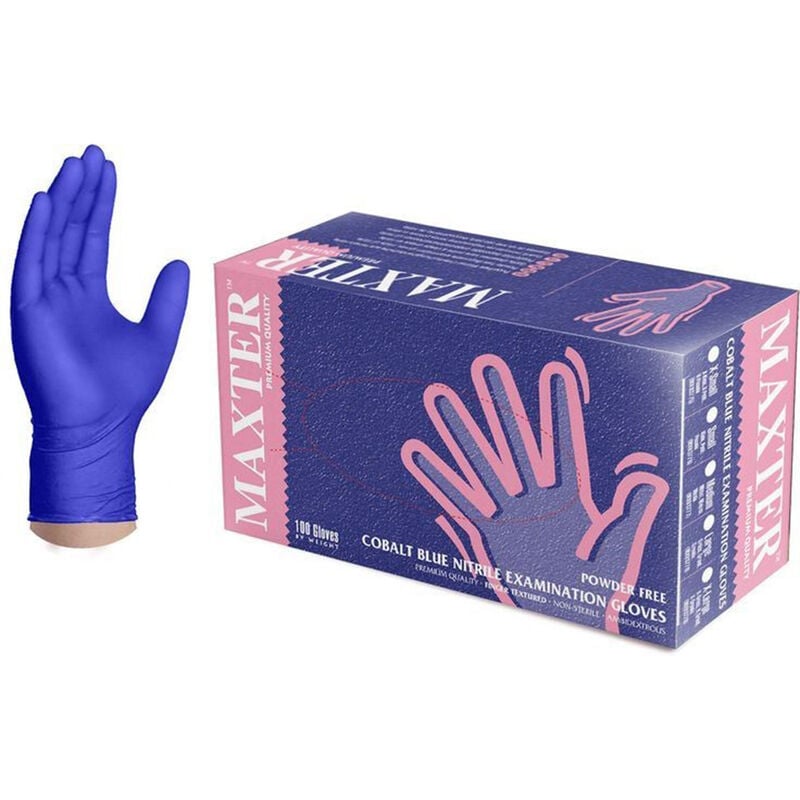 Gants - gants d'examination en nitrile - non poudrés - bleu - taille s - bleu