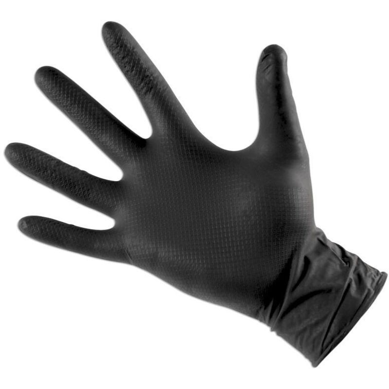 Gant nitrile jetable Grippaz sans silicone noir - 50 gants - taille xl