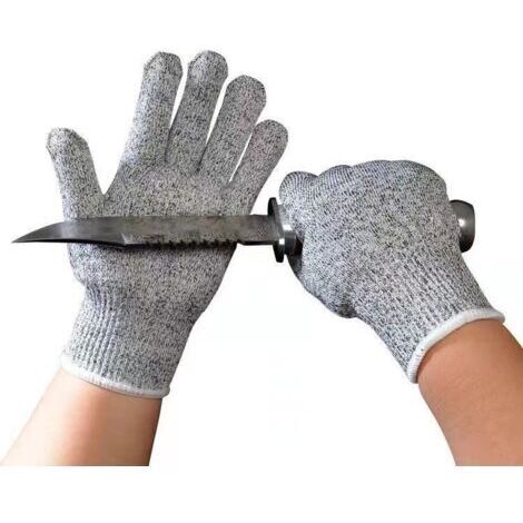 Gants gris résistants aux coupures, une paire, pour la protection contre les rayures et la sécurité lors de la découpe du verre.
