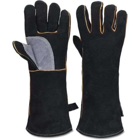 Gants ignifuges haute température , cuir , coutures Kevlar , adaptés pour cheminée , cuisinière , four , gril , soudage , barbecue , MIG , gants d'isolation thermique